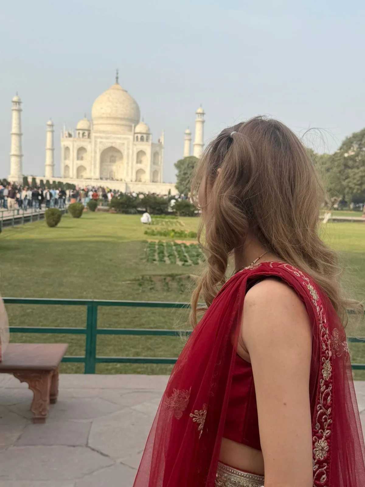 Tourist at Taj Mahal