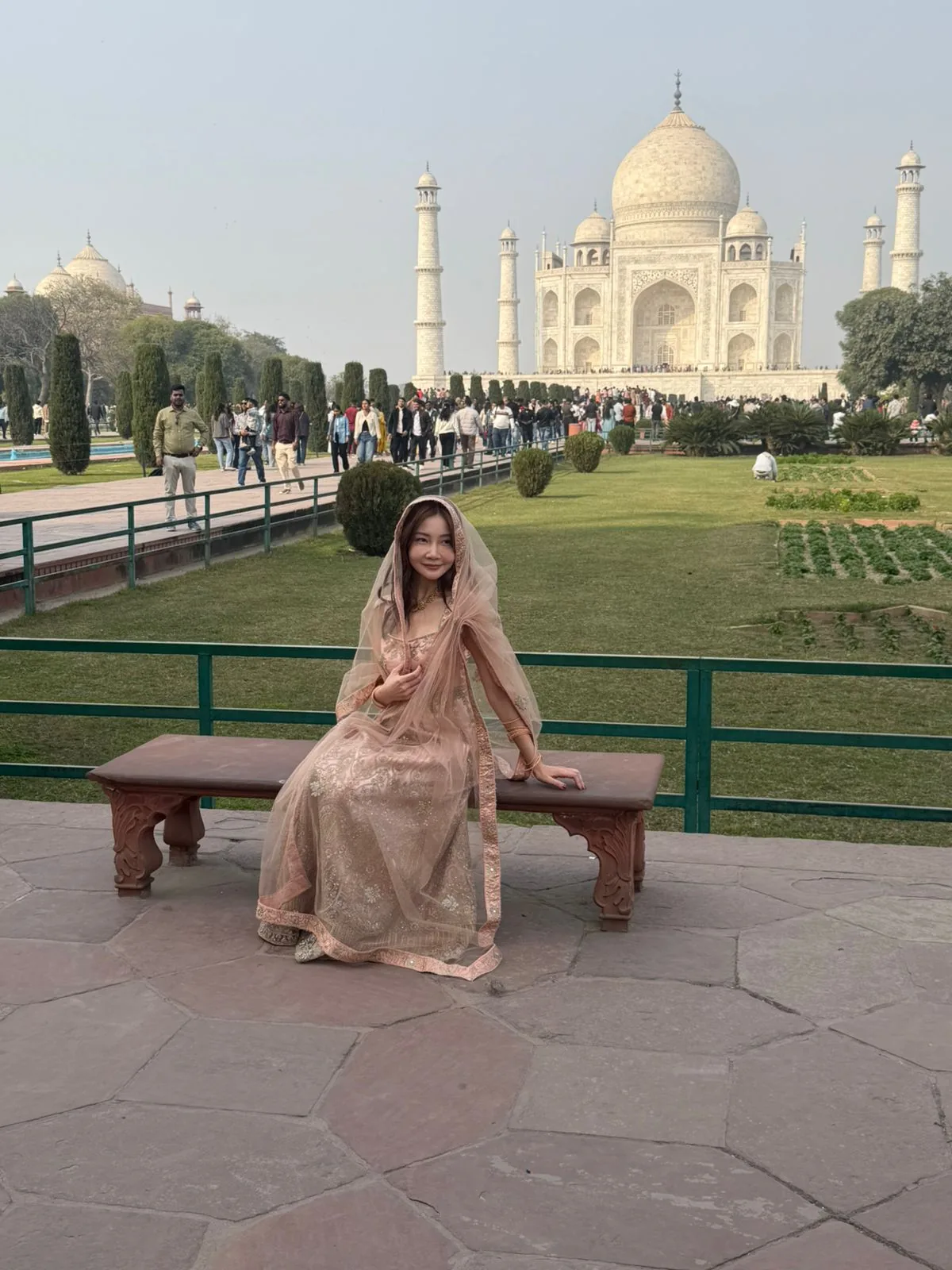 Tourist at Taj Mahal